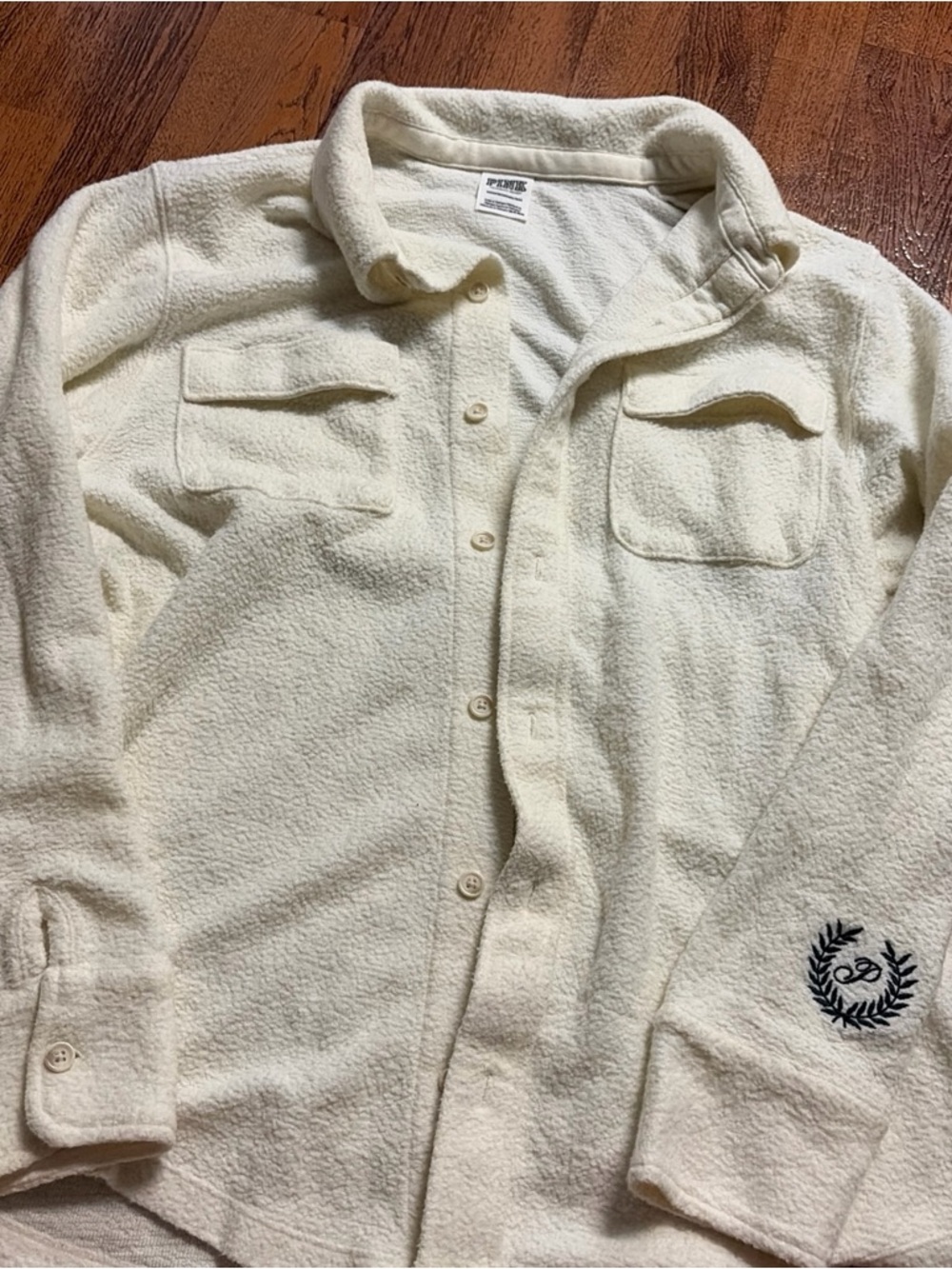 Victoria’s Secret pink Cream shacket Button-Up Sherpa Shirt jacket